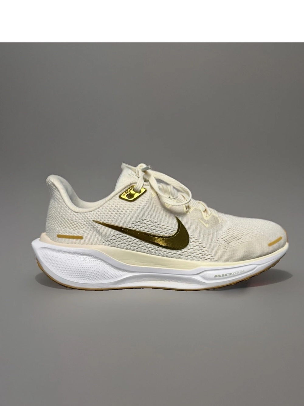 Nike Air Zoom Pegasus 41 Women's Running Shoes Light Pumice Metallic Gold Size 9